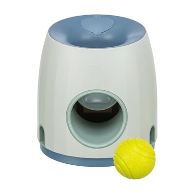 TRIXIE DOG ACTIVITY STRATEGIESPEL BALL&amp;TREAT LICHTGRIJS  BLAUW 17X17X18 CM BAL 6 CM