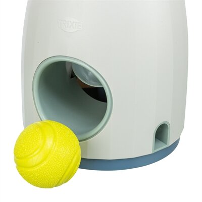 TRIXIE DOG ACTIVITY STRATEGIESPEL BALL&amp;TREAT LICHTGRIJS  BLAUW 17X17X18 CM BAL 6 CM