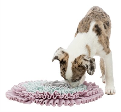 TRIXIE JUNIOR SNUFFELMAT ZACHT ROZE  MINTGROEN  GRIJS 38x38 CM