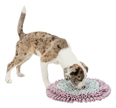 TRIXIE JUNIOR SNUFFELMAT ZACHT ROZE  MINTGROEN  GRIJS 38x38 CM