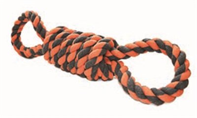 HAPPY PET NUTS FOR KNOTS EXTREME SPOEL 8 VORM TUGGER GRIJS / ORANJE 55 cm