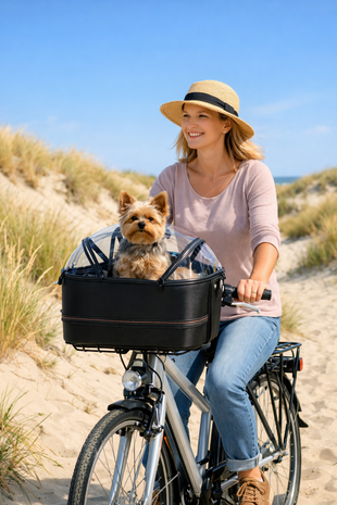 TRIXIE STUUR FIETSMAND ZWART 41x29x47 cm