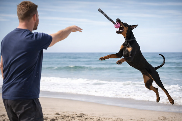 TRIXIE BUNGEE TUGGER MET BAL ASSORTI 9X9X48 CM