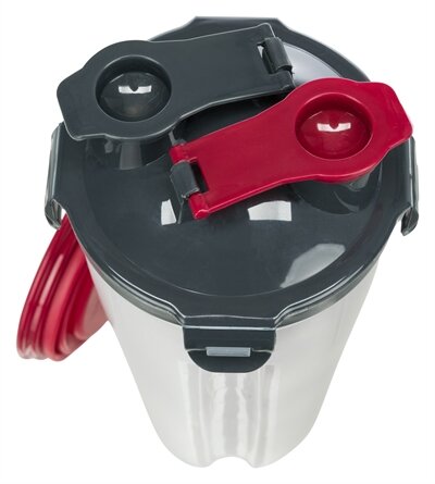 TRIXIE WATERFLES / VOERFLES INCLUSIEF REISBAK KUNSTSTOF / SILICONE 2X350 ML 11X11X23 CM