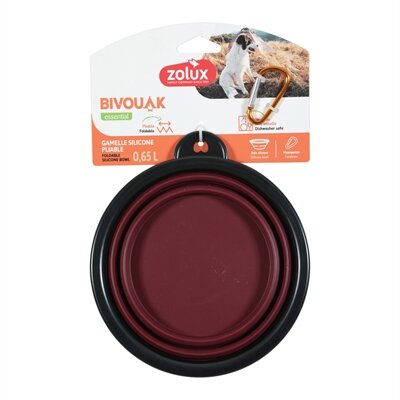 ZOLUX BVK VOERBAK OPVOUWBAAR SILICONEN ROOD 16CM X 650 ML