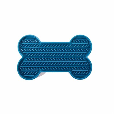 MARTIN LIKMAT BOT MET ZUIGNAPPEN SILICONEN BLAUW 22X13X2 CM