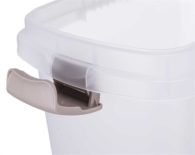 TRIXIE VOERTON LUCHTDICHT AFSLUITBAAR KUNSTSTOF TRANSPARANT WIT / WIT 25 LTR 39 X 24 X 51 CM