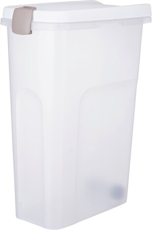 TRIXIE VOERTON LUCHTDICHT AFSLUITBAAR KUNSTSTOF TRANSPARANT WIT / WIT40 LTR 45 X27 X61 CM