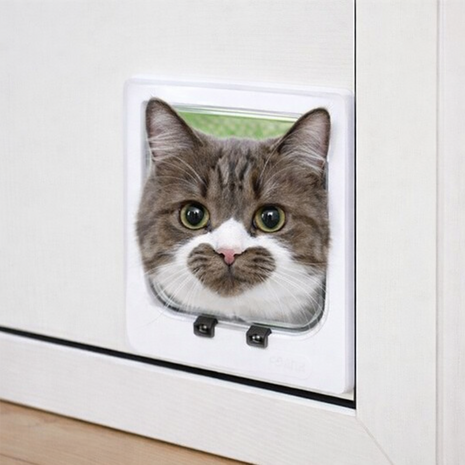 TRIXIE 4-WEG KATTENLUIK ELEKTROMAGNETISCH WIT 21 X 24 CM