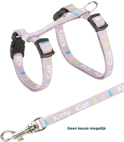 TRIXIE KITTENTUIG JUNIOR MET RIEM KITTY CAT ASSORTI 21-33X0,8 CM / 120 CM