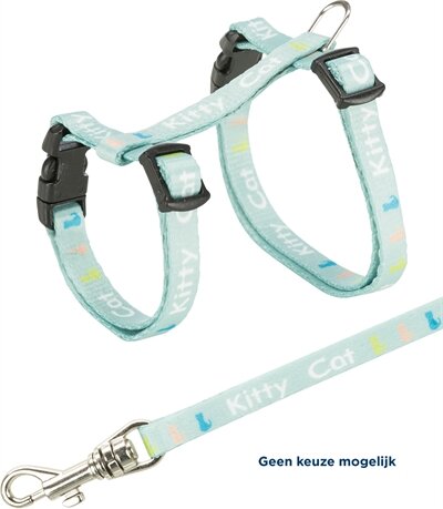 TRIXIE KITTENTUIG JUNIOR MET RIEM KITTY CAT ASSORTI 21-33X0,8 CM / 120 CM