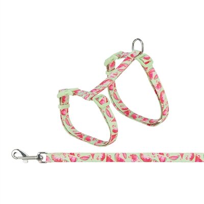 TRIXIE KATTENTUIGJE MET RIEM FLOWER POWER MOTIEF ASSORTI 35-59X1,3 CM