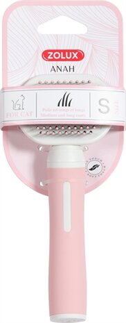 ZOLUX ANAH SLICKERBORSTEL SOFT ROZE / WIT S 6,5X3,5X16 CM