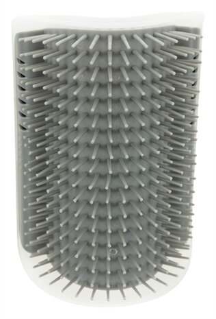 TRIXIE MASSAGEBORSTEL MUUR HOEK GRIJS 8X13 CM