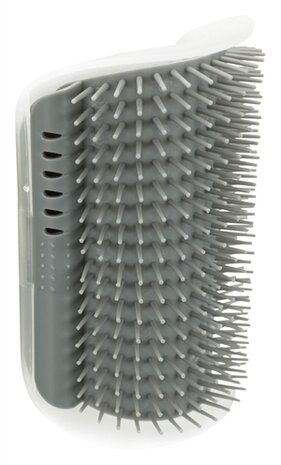 TRIXIE MASSAGEBORSTEL MUUR HOEK GRIJS 8X13 CM
