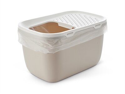 SAVIC KATTENBAK HOP IN GIANT WIT / MOKKA 74X50X43,5 CM