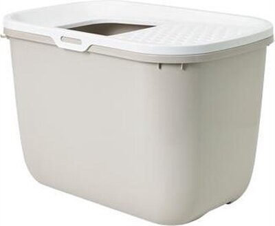 SAVIC KATTENBAK HOP IN WIT / MOKKA 58,5X39X39,5 CM