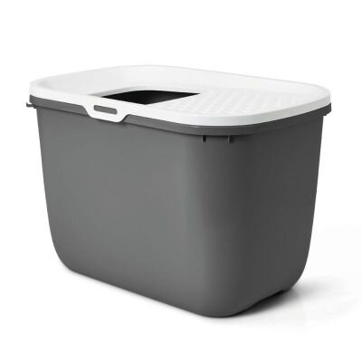 SAVIC KATTENBAK HOP IN ANTRACIET / WIT 58,5X39X39,5 CM