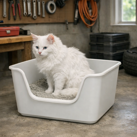 TRIXIE KATTENBAK PAVO HOGE RAND GRIJS 44X55X32 CM